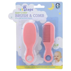 1st Steps Baby Brush & Comb 2 pce, 2 Asstd Colours