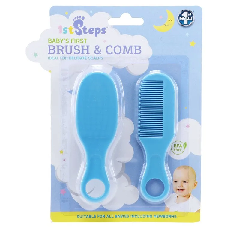 1st Steps Baby Brush & Comb 2 pce, 2 Asstd Colours