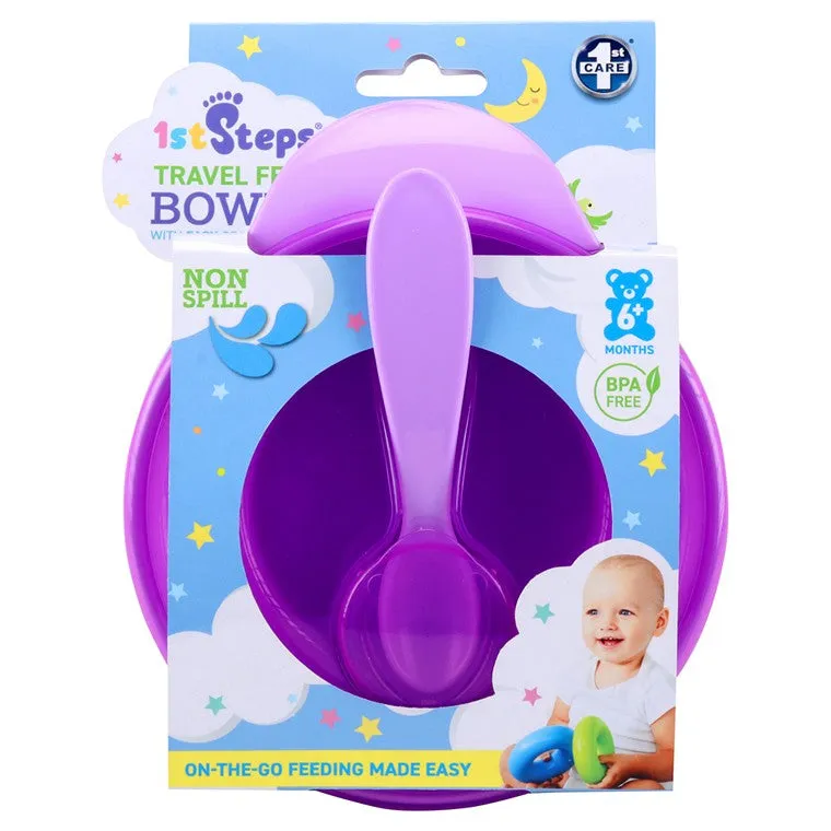 1st Steps  Bowl w/ Spoon and Lid, 2 Asstd Colours