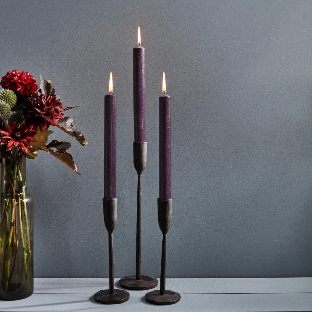 7/8" Charcoal Dinner Candles Gift Pack