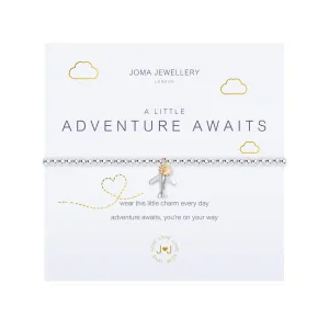 A Little 'Adventure Awaits' Bracelet | Silver & Yellow Gold Plated