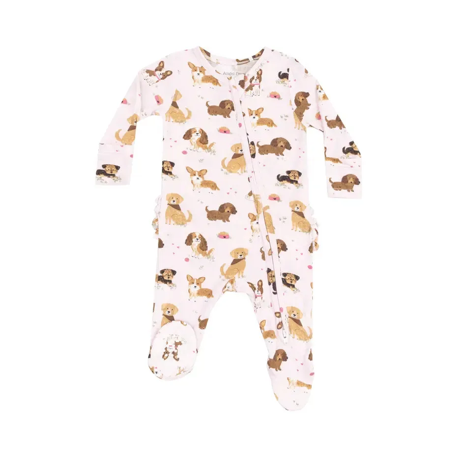 Angel Dear Best Friend Dogs Ruffle Back Footie
