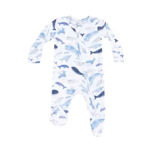 Angel Dear Blue Whales Zip Footie