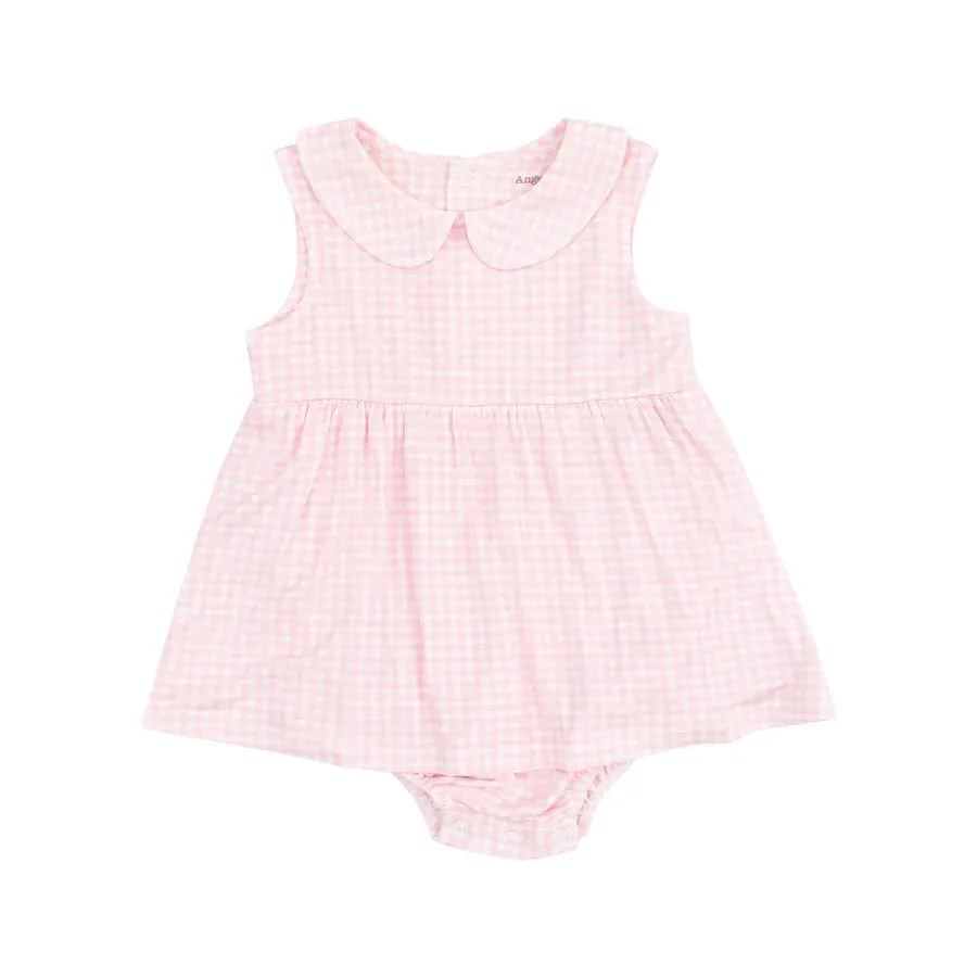 Angel Dear Gingham Pink Peter Pan Collar Bubble w/Skirt