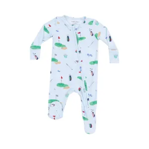 Angel Dear Golf Things Blue Zipper Footie