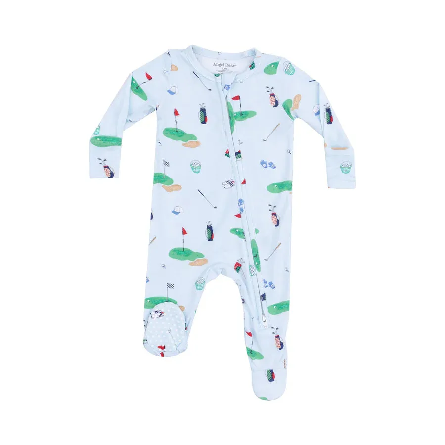 Angel Dear Golf Things Blue Zipper Footie