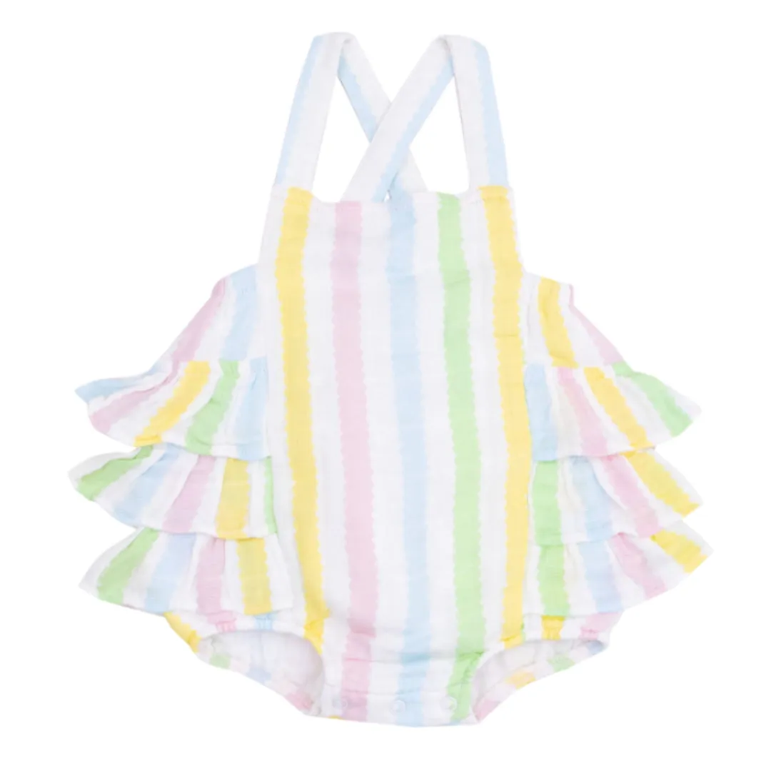 Angel Dear Ric Rac Stripe Ruffle Sunsuit