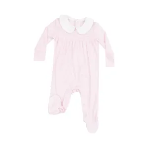 Angel Dear Stripe Classic Pink Smocked Peter Pan Footie