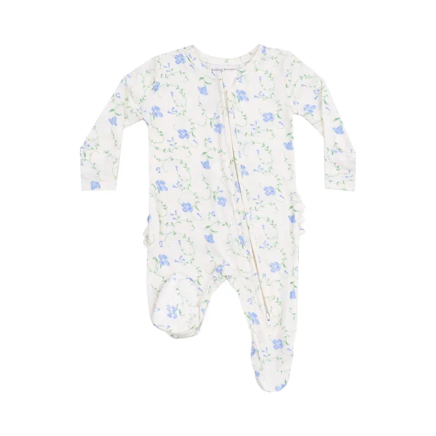 Angel Dear Sweet Vines Ruffle Zipper Footie