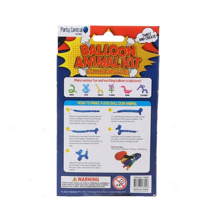 Animal Balloon Kit w/ Pump, 20pce
