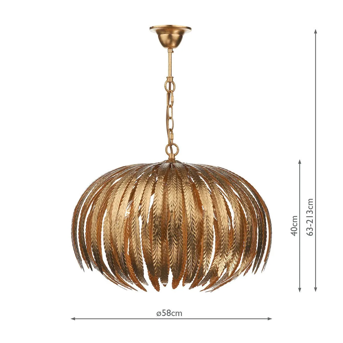 ATT0535 5 Light Suspended Light Gold