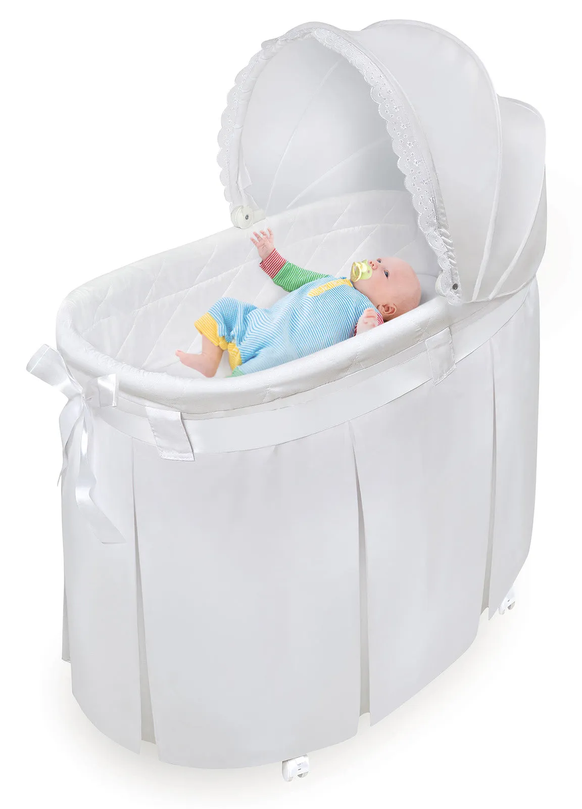 Badger Basket White Long Skirt Wishes Oval Bassinet