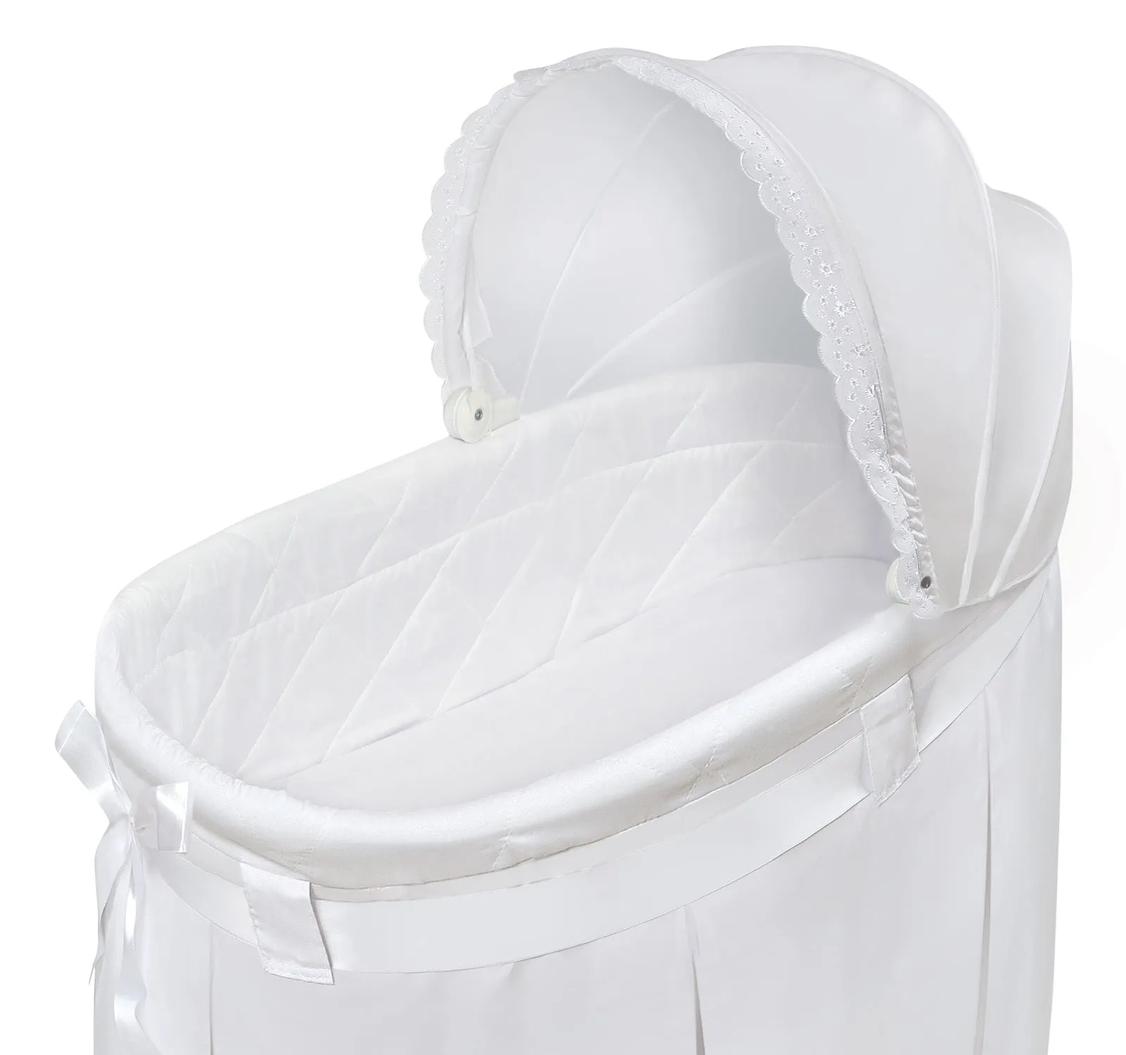 Badger Basket White Long Skirt Wishes Oval Bassinet