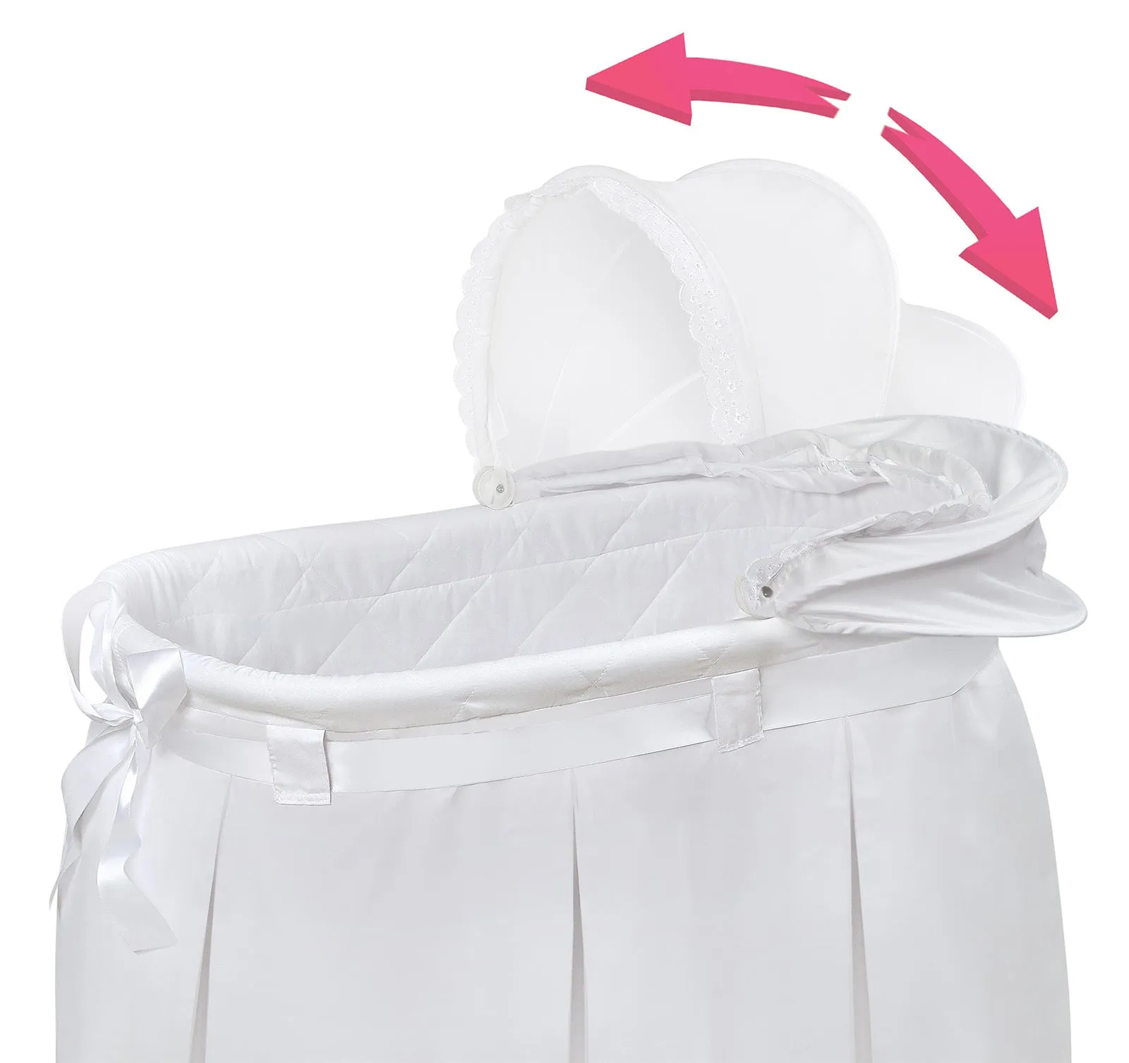 Badger Basket White Long Skirt Wishes Oval Bassinet