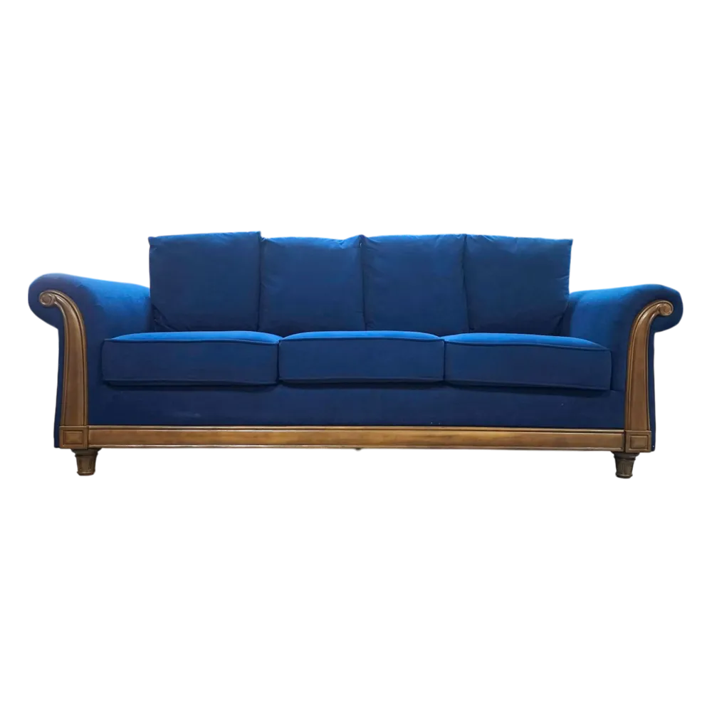 Bless 3 2 Fabric Sofa Dark Blue #1300