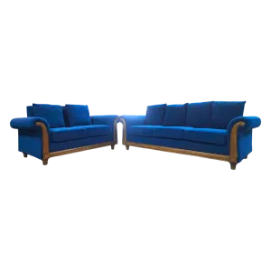 Bless 3 2 Fabric Sofa Dark Blue #1300