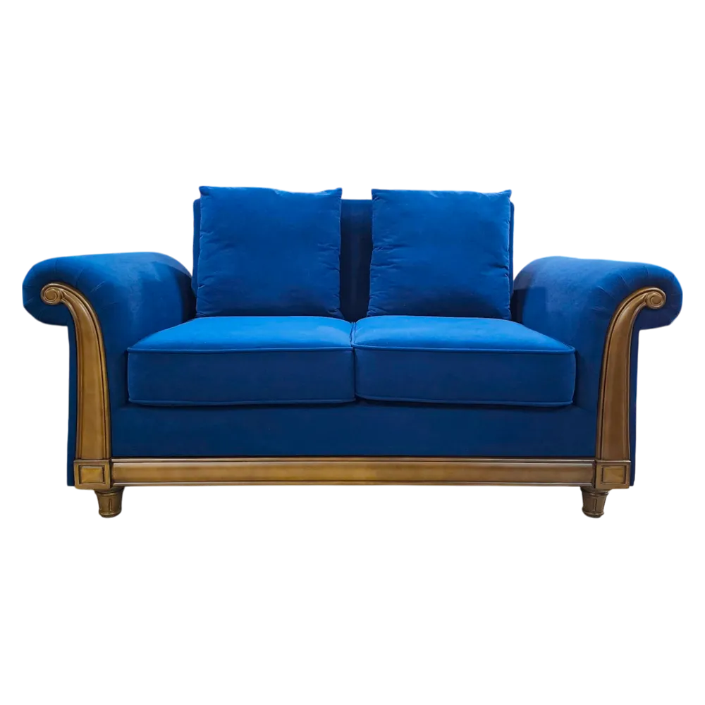 Bless 3 2 Fabric Sofa Dark Blue #1300