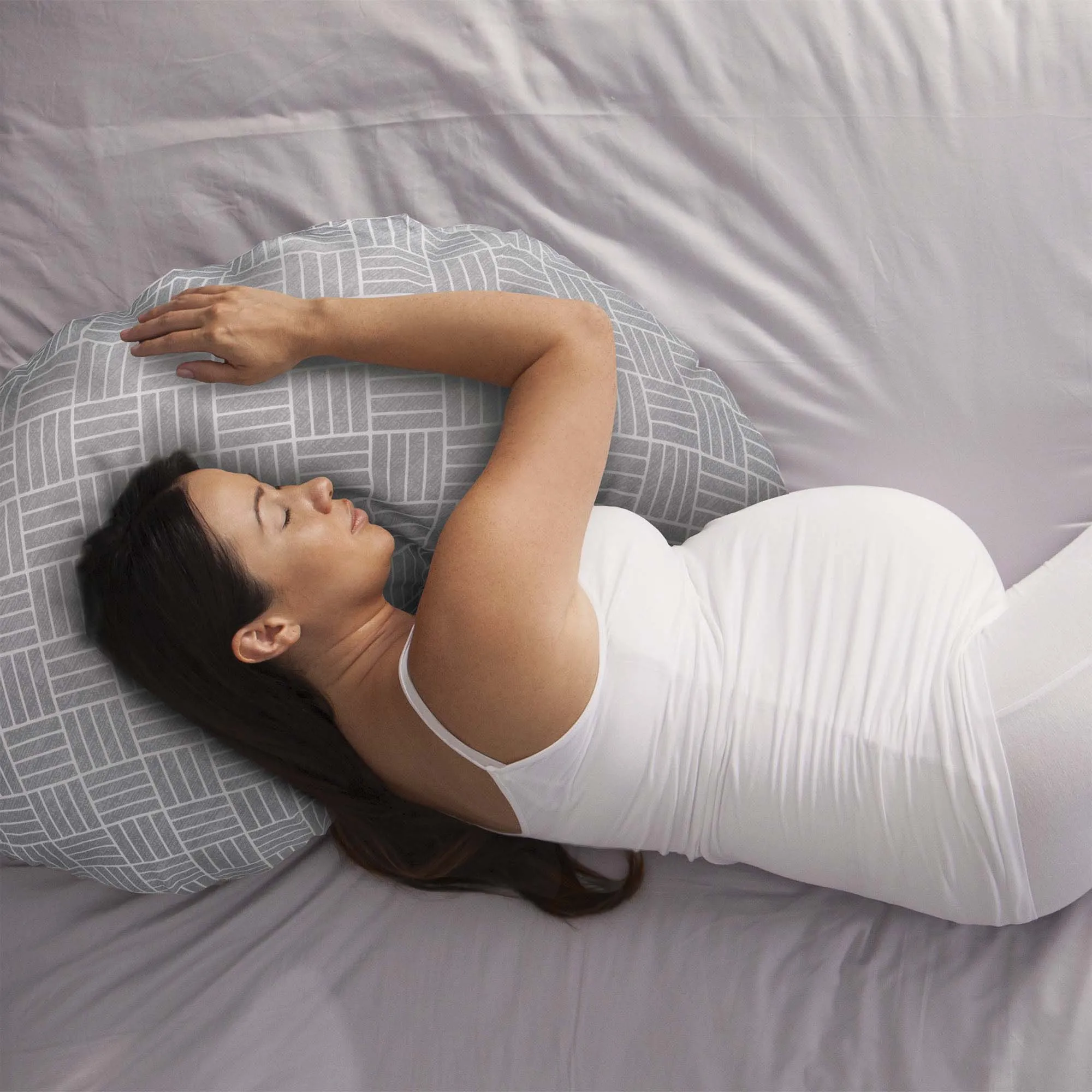 Boppy Cuddle Pregnancy Pillow | Gray Basket Weave