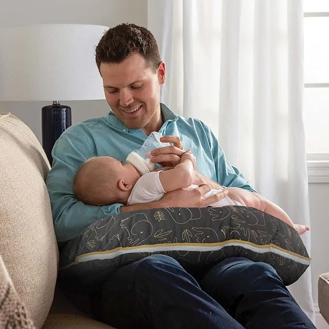 Boppy Luxe Pillow | Charcoal Quilted Elephant