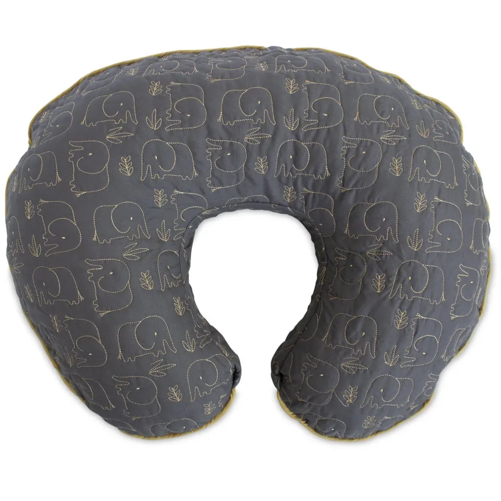 Boppy Luxe Pillow | Charcoal Quilted Elephant