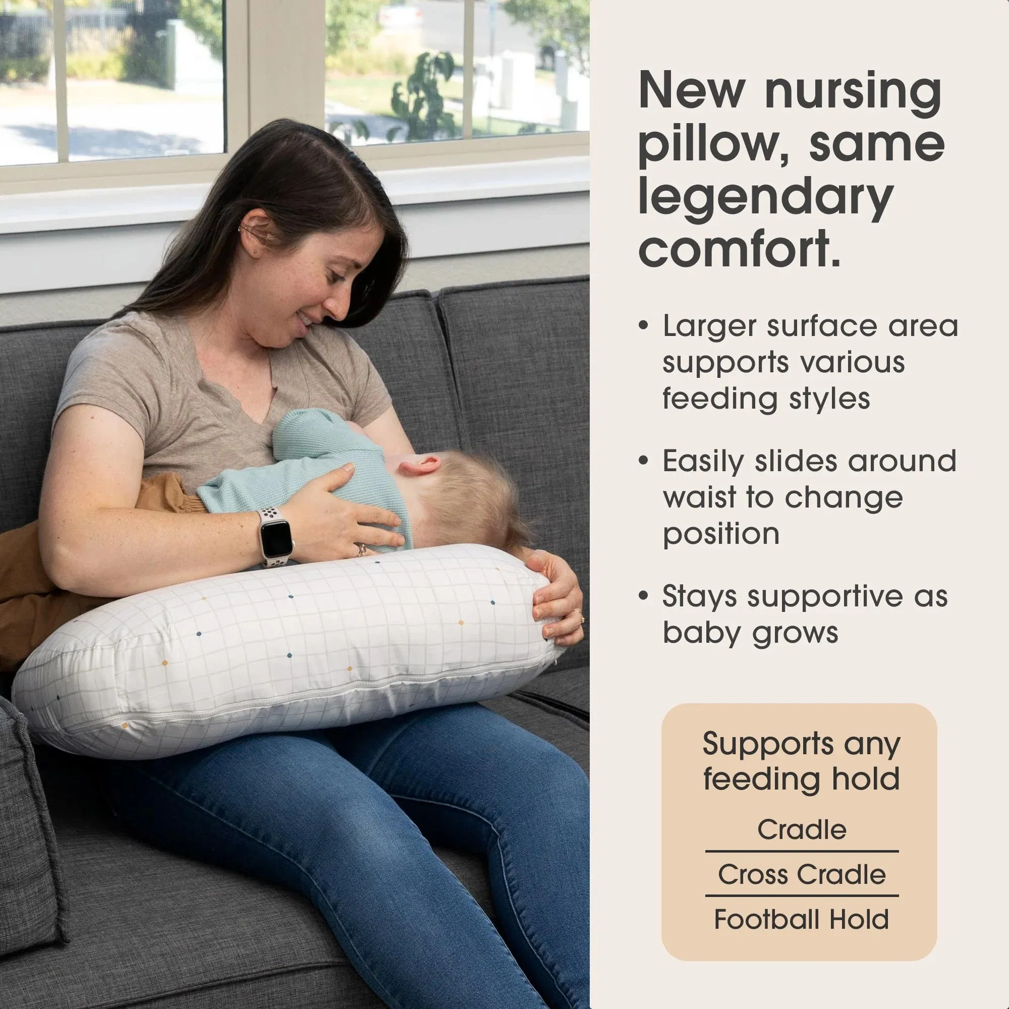 Boppy Nursing Pillow | Beige Graph Checker