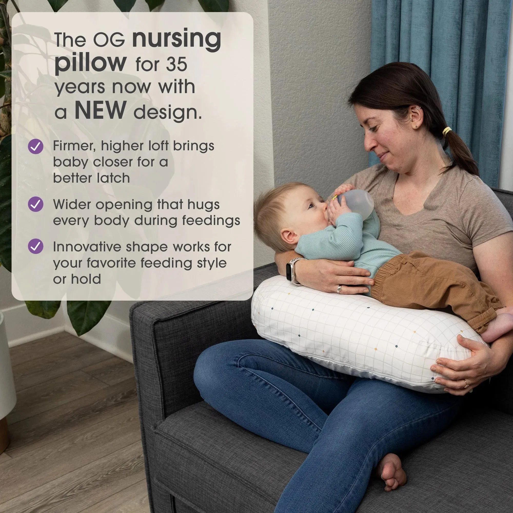 Boppy Nursing Pillow | Beige Graph Checker