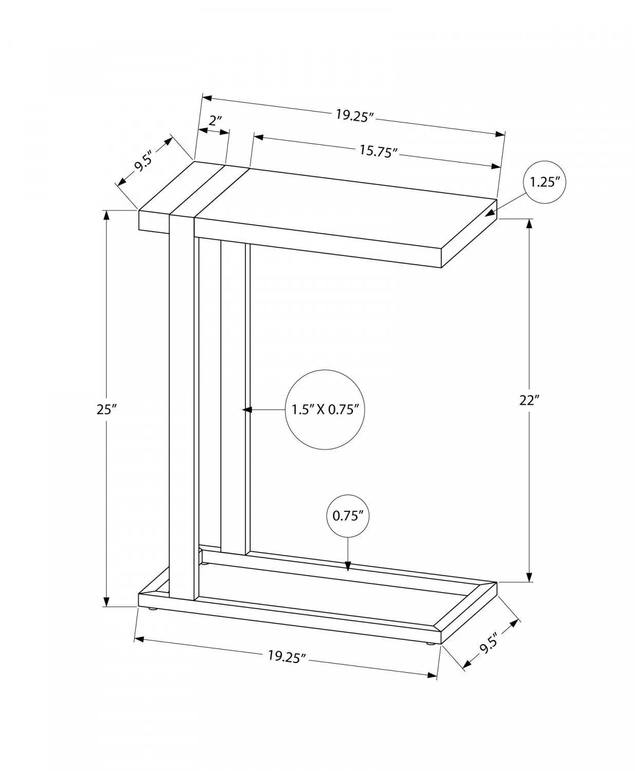 Brann Side Table - Black
