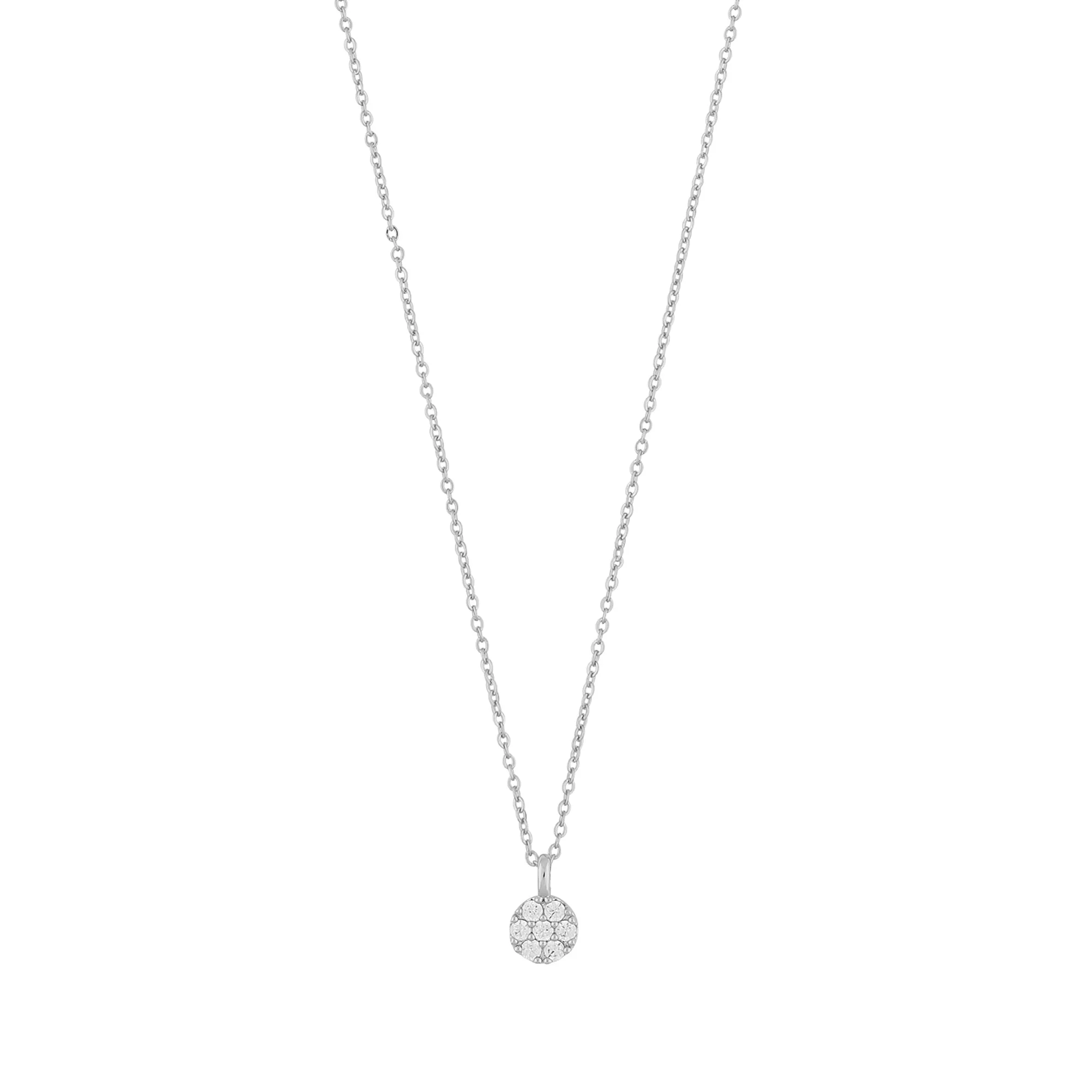 Copenhagen Small Pendant Necklace | Silver Plated with Cubic Zirconia