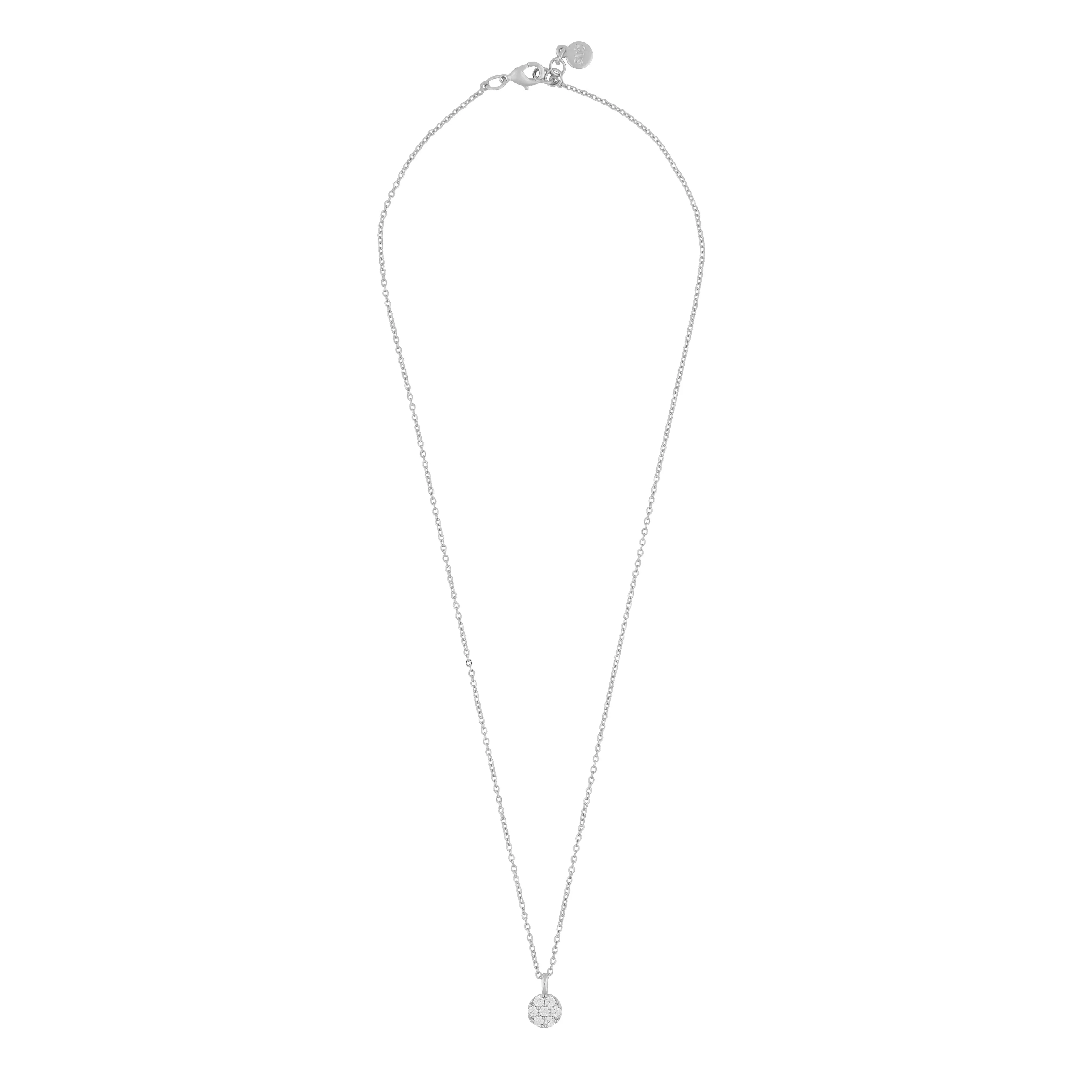 Copenhagen Small Pendant Necklace | Silver Plated with Cubic Zirconia