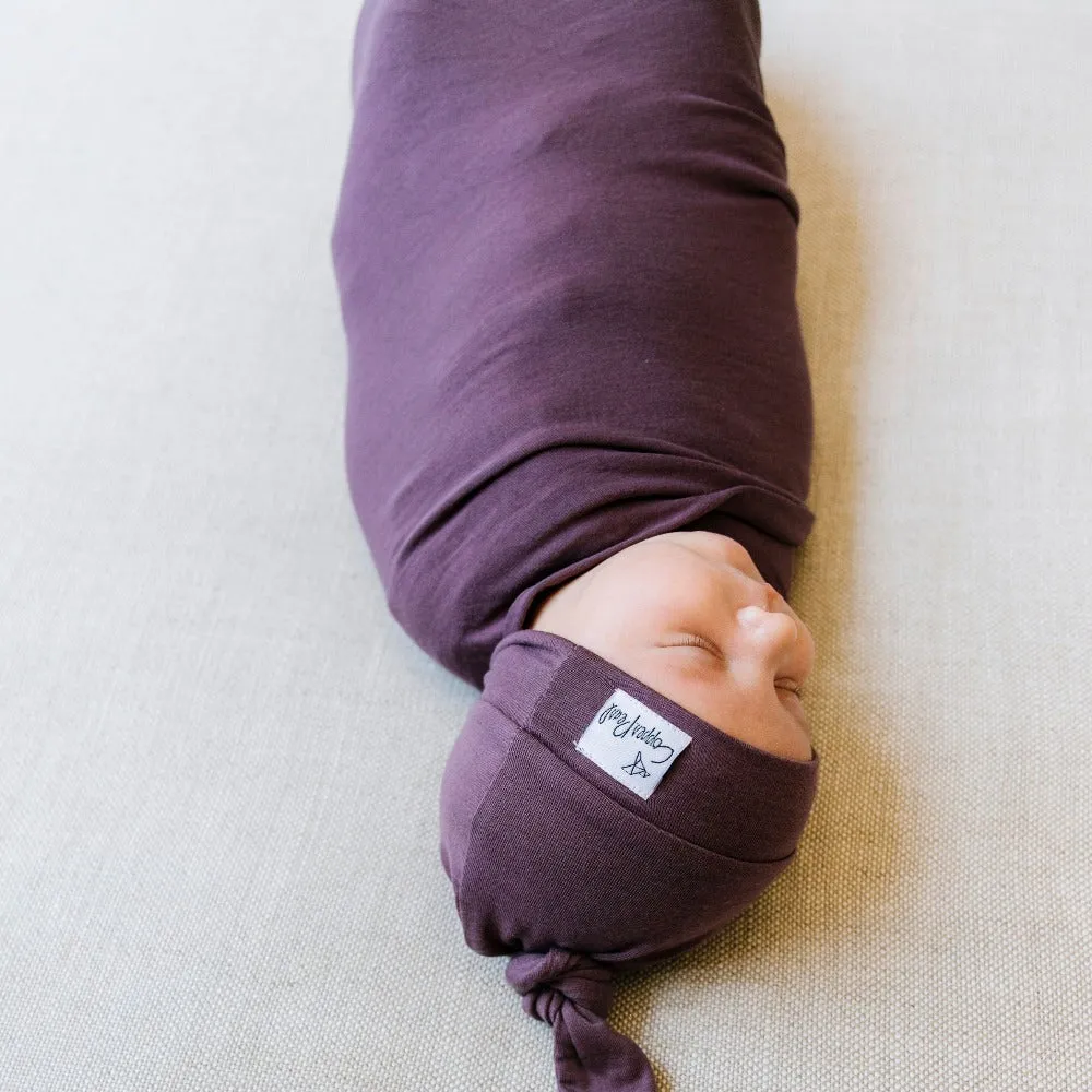 Copper Pearl Knit Swaddle Blanket | Plum
