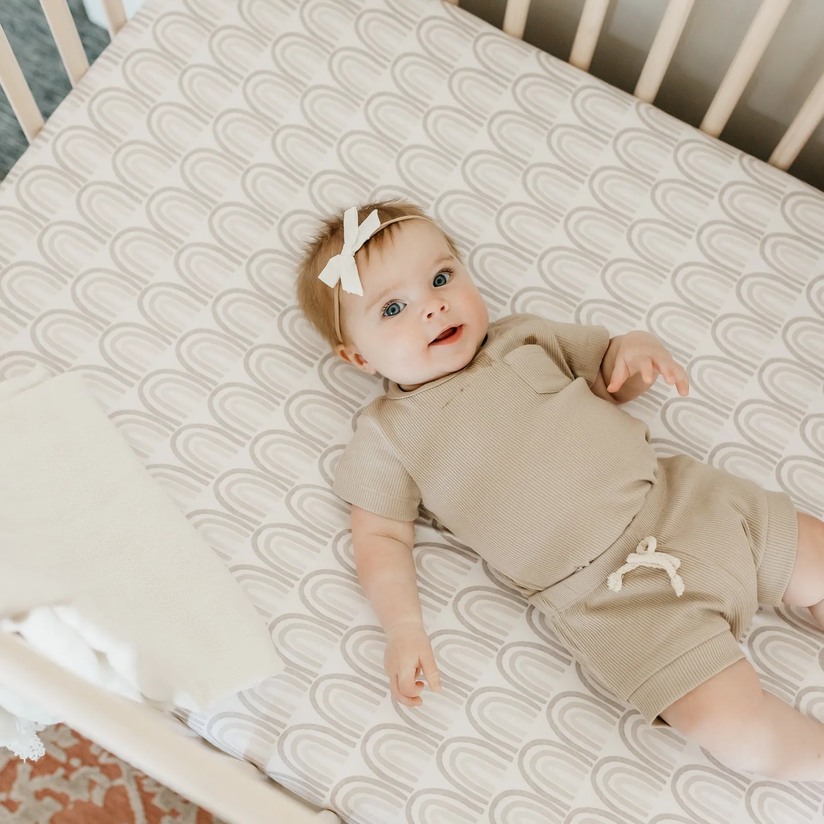 Copper Pearl Premium Knit Fitted Crib Sheet | Bliss