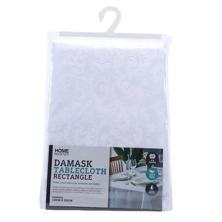 Damask Tablecloth, Rectangle, Asstd, 130cm x 225cm
