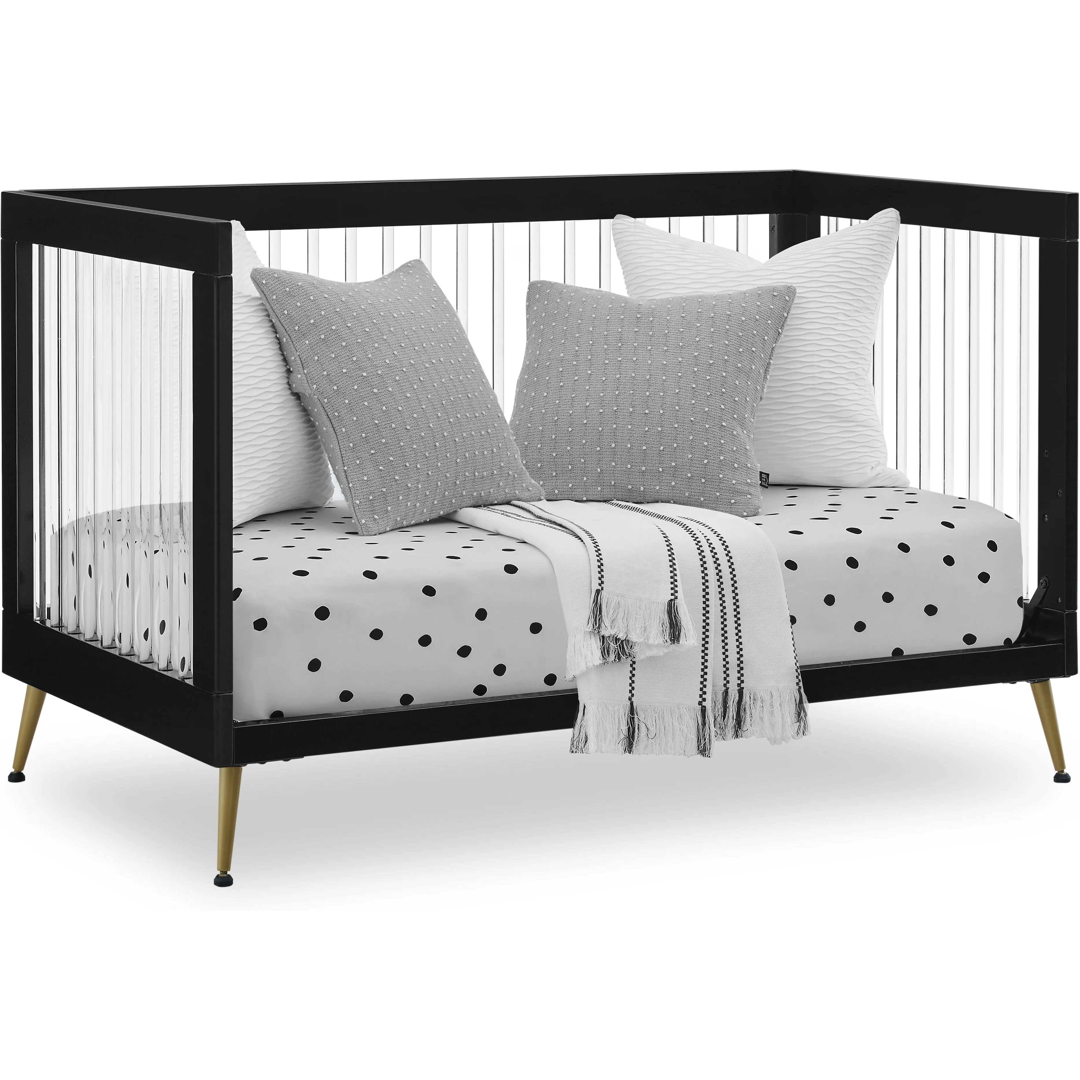 Delta Children Sloane 4-in-1 Acrylic Convertible Crib   Conversion Rails