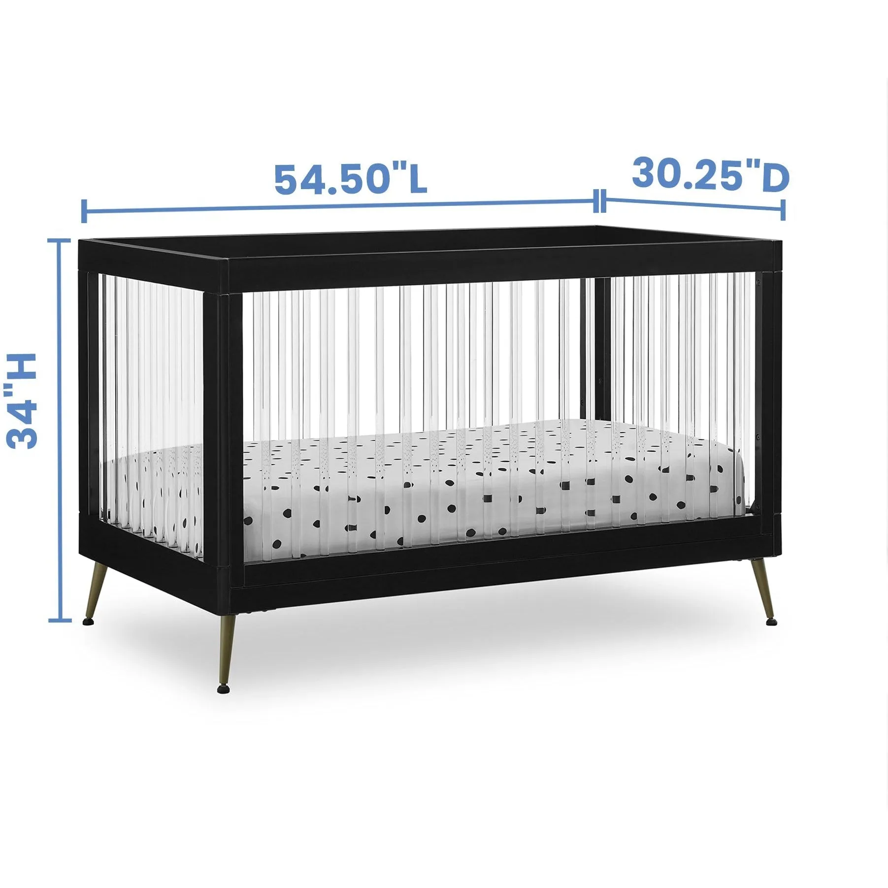 Delta Children Sloane 4-in-1 Acrylic Convertible Crib   Conversion Rails