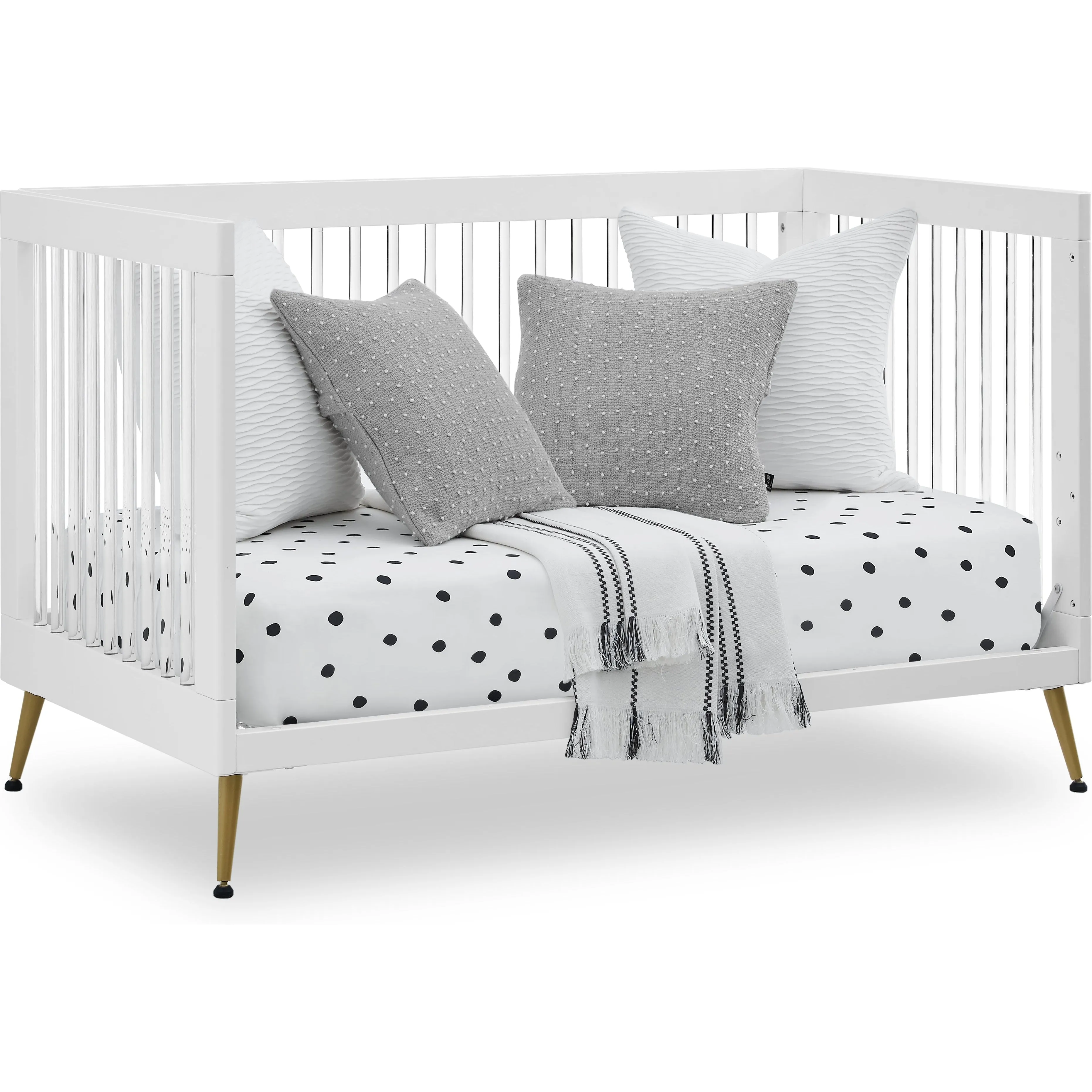 Delta Children Sloane 4-in-1 Acrylic Convertible Crib   Conversion Rails