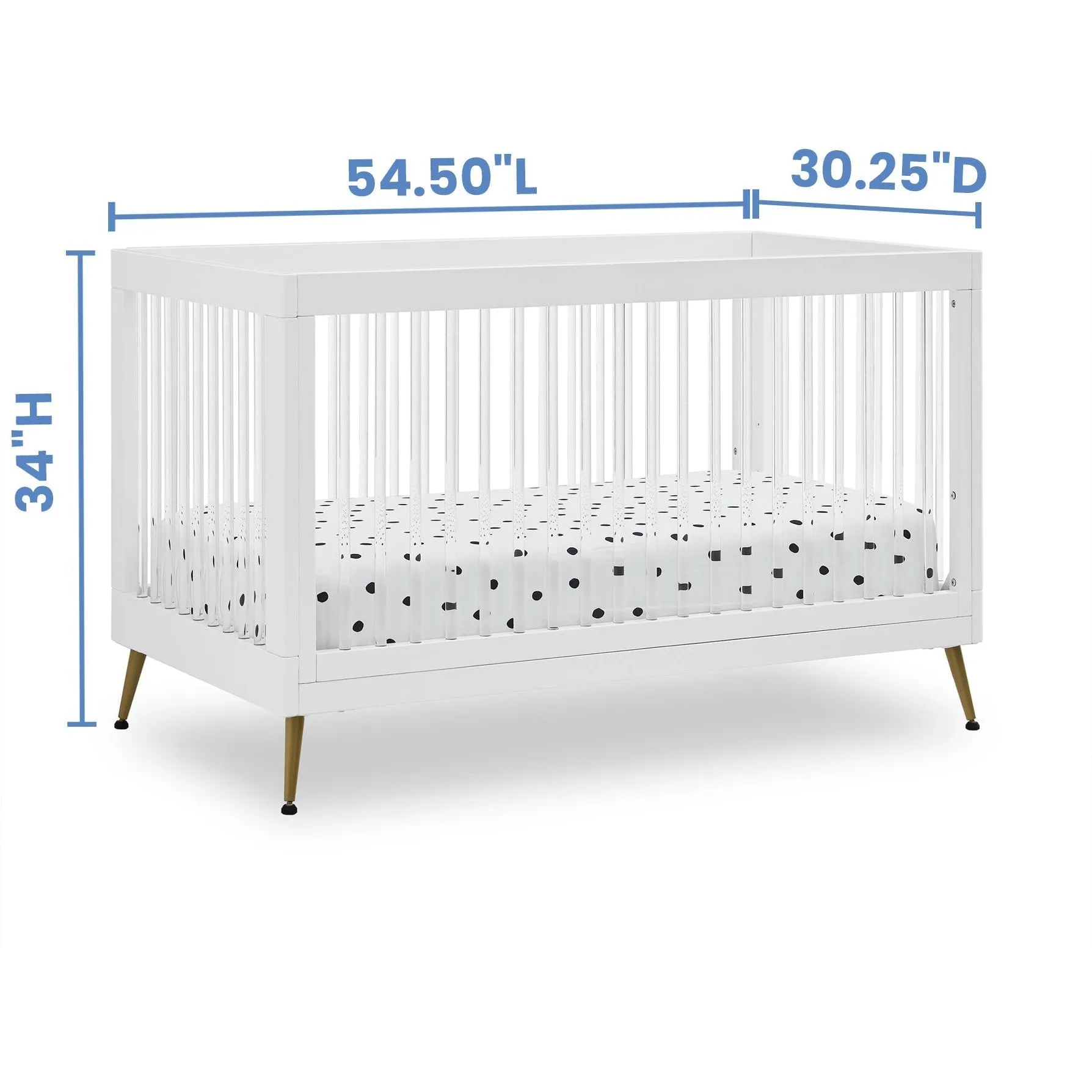 Delta Children Sloane 4-in-1 Acrylic Convertible Crib   Conversion Rails