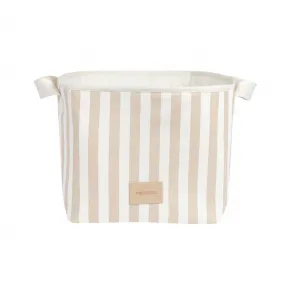 Django Toy Basket | Taupe Stripes | 22x23x23cm