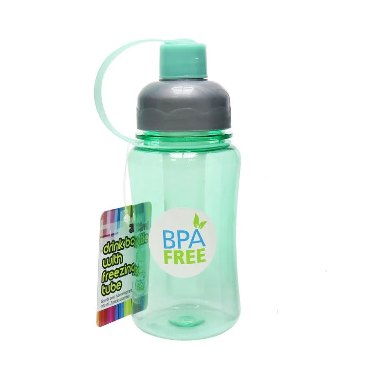 Drink Bottle w/ Ice Tube, 300ml, 2 Asstd Colours