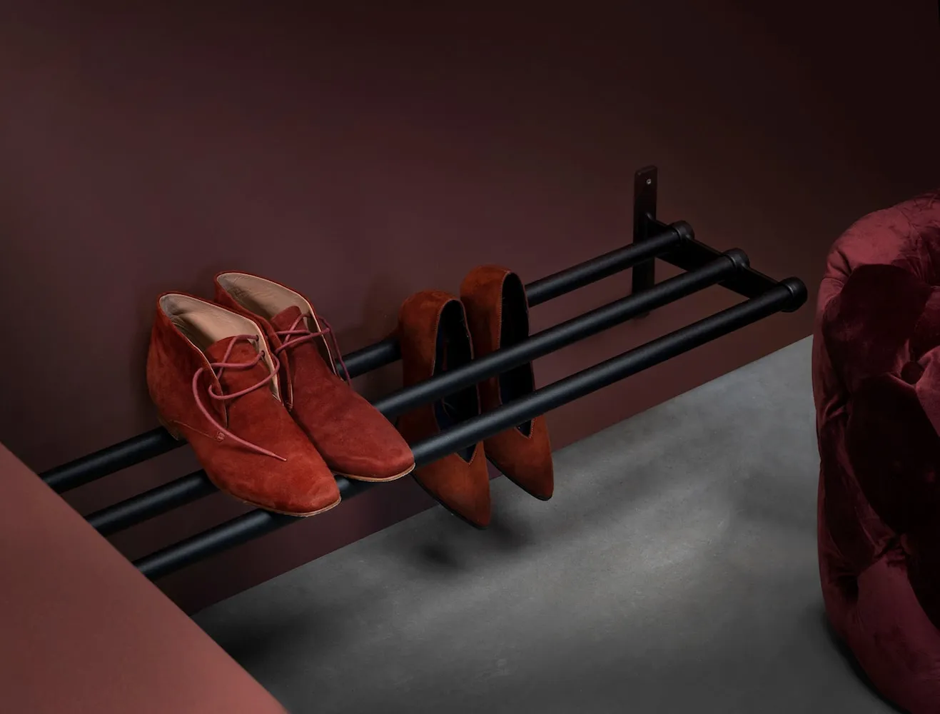 Essem Design Nostalgi Hat Shelf/Shoe Rack, Aluminium