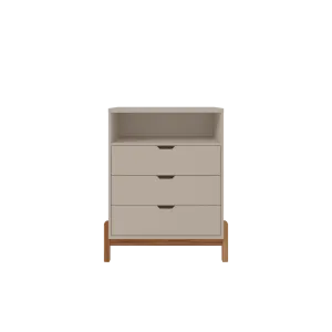 FB Antares 3Drawer Chest L770 x W450 x H960mm Off White High Gloss #5025140 (No Warranty)