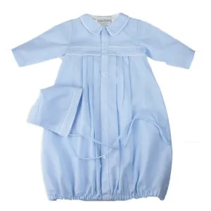 Feltman Brothers Blue Dot Gown w/ Hat - Preemie