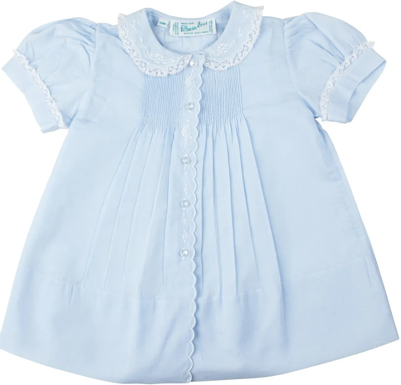 Feltman Brothers Blue Scalloped Trim Slip Dress