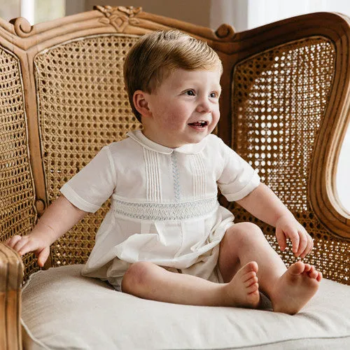 Feltman Brothers Ivory Vintage Smocked Romper