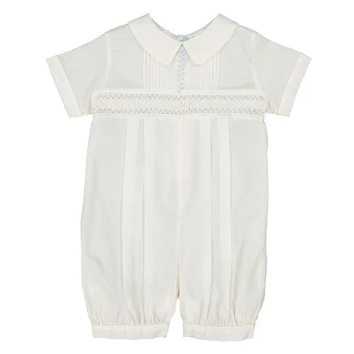Feltman Brothers Ivory Vintage Smocked Romper
