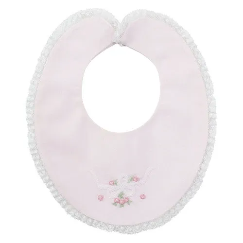 Feltman Brothers Vintage Bow Collection Lace Trim Bib - White