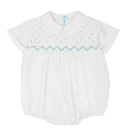 Feltman Brothers White Diamond Smocked Creeper