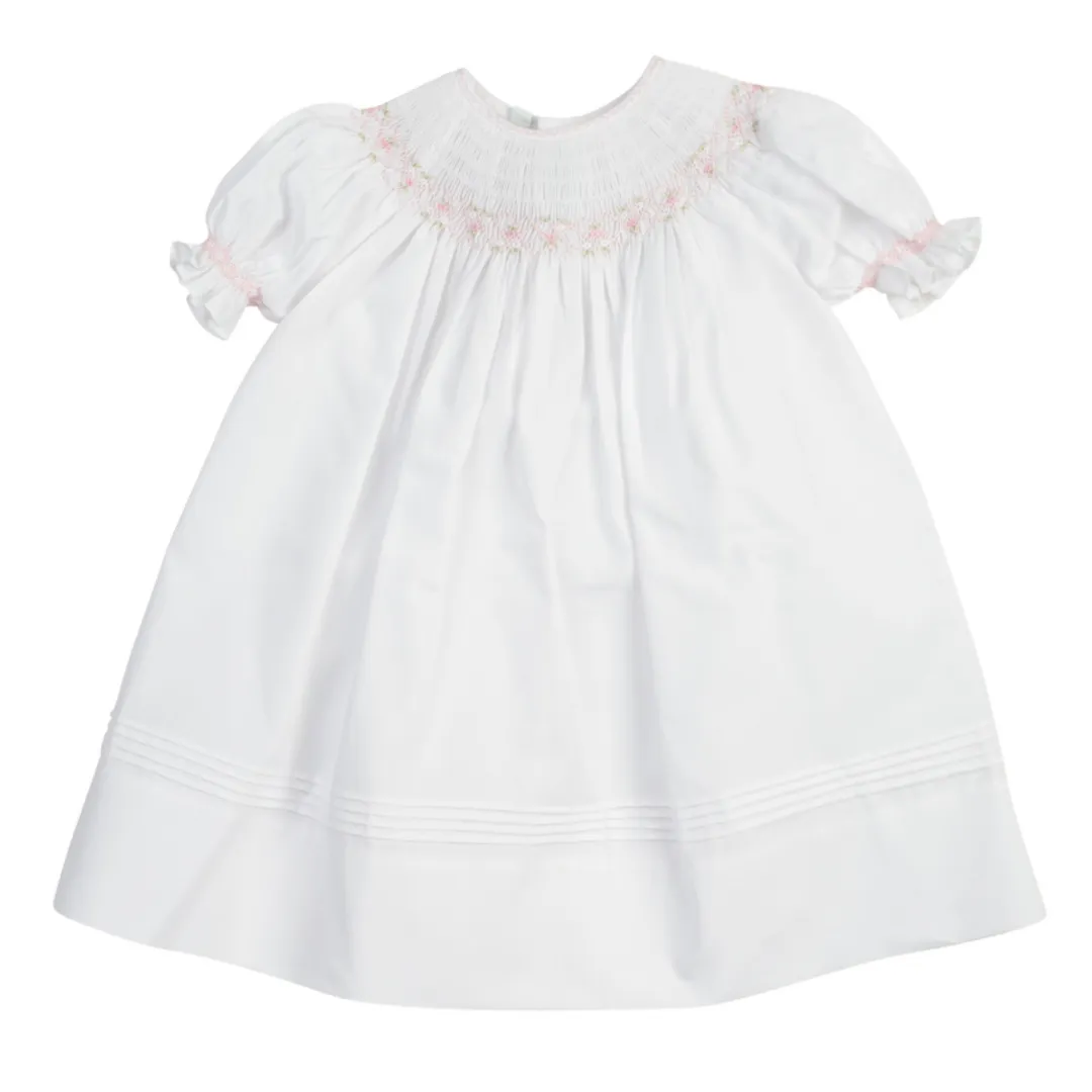 Feltman Brothers White Ruffle Sleeve Bishop Dress