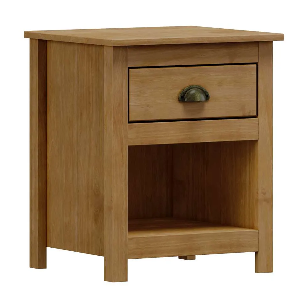 Finestra Topazio Line Solid Wood 1Drawer Bedside Cabinet L460 x W405 x H555mm Freijo