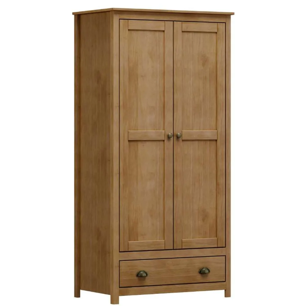 Finestra Topazio Line Solid Wood 2 Doors 1 Drawer Wardrobe L908 x W535 x H1855mm Freijo