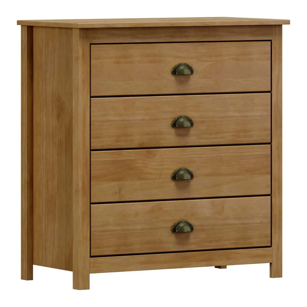 Finestra Topazio Line Solid Wood 4 Drawers Chest L800 x W405 x H850mm Freijo